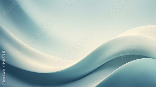 Smooth Flowing Abstract Waves Background with Blue and Cream Gradient