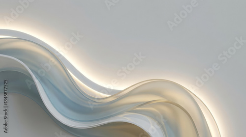 Elegant Flowing Abstract Wave Background with Glowing Light and Translucent Curves