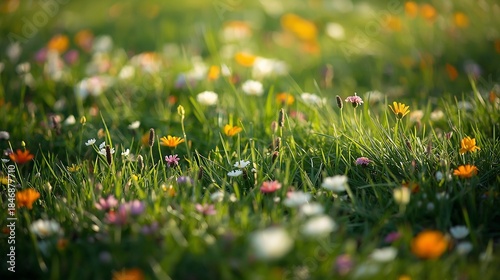 Beautiful flowers and grass