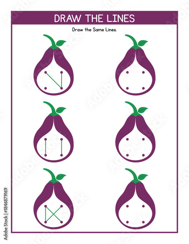 Fun Eggplant Shape Matching Activity Worksheet