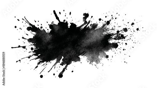 Abstract grunge paint brushstroke texture. scratched dirty ink splatter stains black and white brush stroke artistic vector background design.