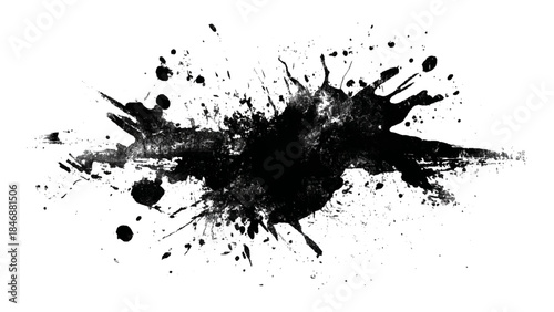 Abstract grunge paint brushstroke texture. scratched dirty ink splatter stains black and white brush stroke artistic vector background design.
