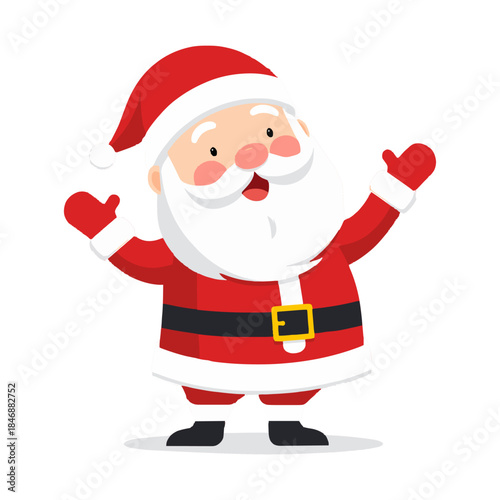 Happy Santa Claus Character Waving Clipart