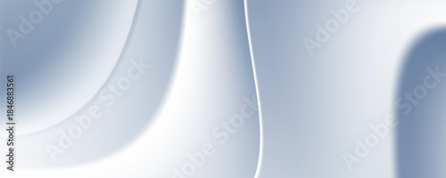 Abstract blue white luxury fabric wave background with copy space. Smooth liquid wave. Elegant shiny silk satin texture.