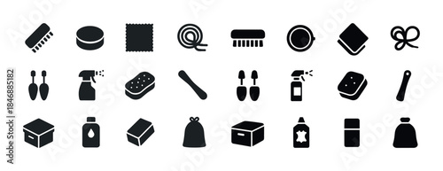 Household cleaning and maintenance icons collection