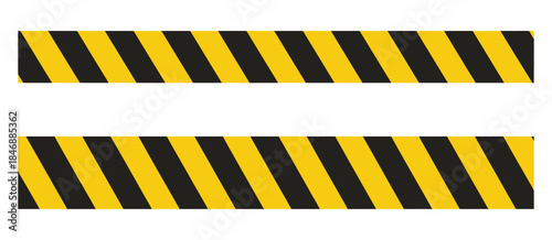 yellow and black caution tape stripes warning barrier vector design for safety signs, construction zones, restricted areas, hazard attention backgrounds, and industrial risk prevention graphic project
