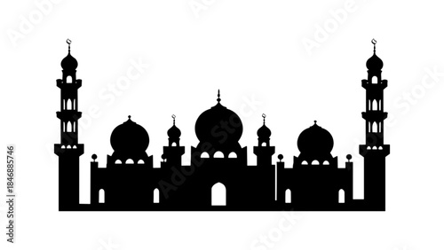 Vector illustration a silhouette mosque