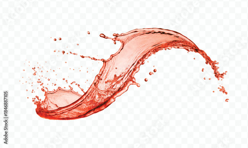 dynamic smooth liquid fresh water splash with drops in mid air cut out and curve style isolated on white background