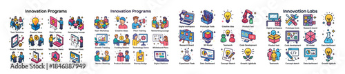 Innovation programs and labs overview with icons highlighting va