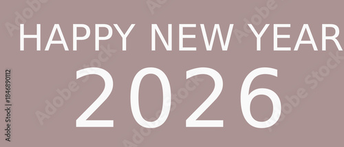 Happy New Year 2026 Card – Elegant Mauve Serif Design