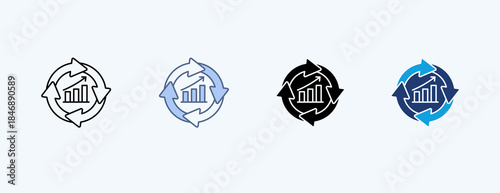 Continuous Improvement Multiple Icon Illustration Vector