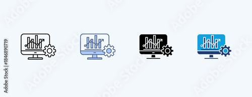 Data Driven Multiple Icon Illustration Vector