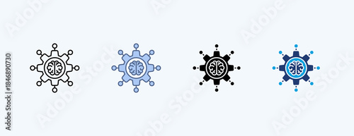 Machine Learning Multiple Icon Illustration Vector