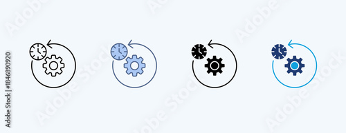 Efficiency Multiple Icon Illustration Vector