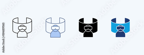 Virtual Multiple Icon Illustration Vector