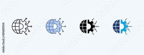 Schilderij op canvas Digital Transformation Multiple Icon Illustration Vector