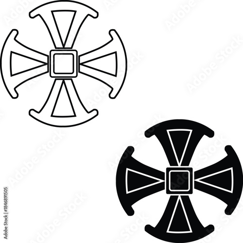 Canterbury cross symbol. Canterbury sign. flat style.