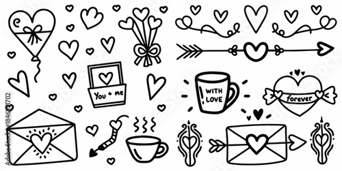 Charming hand-drawn Valentine's Day illustrations