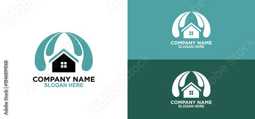 Home Under a Protective Canopy A Shelter That Symbolizes Safety, Security, and Protection