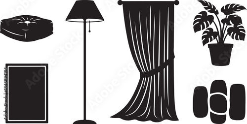 Home decor silhouette set for interior design