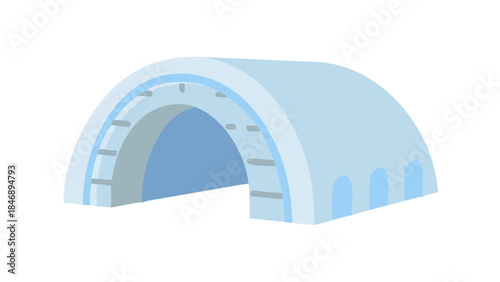 Iceberg Floating on Calm Ocean Minimal Vector Illustration on White Background