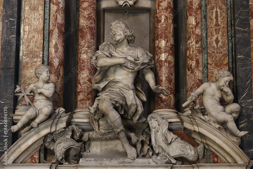 Fototapeta premium Church of Jesus and Mary, Rome, Italy. Sculptures
