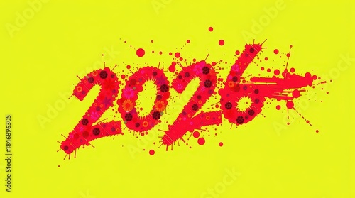 2026 inscription logo new year texture