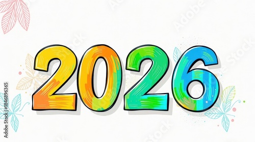 2026 inscription logo new year texture