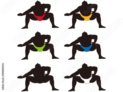 土俵入りのポーズをとるお相撲さんセット