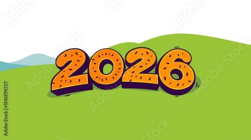 2026 inscription logo new year texture