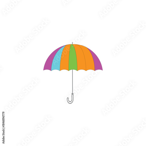 Colorful Rainbow Umbrella With Multicolor Panels For Outdoor Use, Bright Parasol Accessory