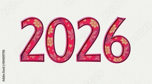 2026 inscription logo new year texture