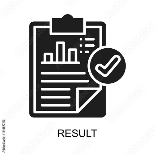 Result icon glyph vector illustration