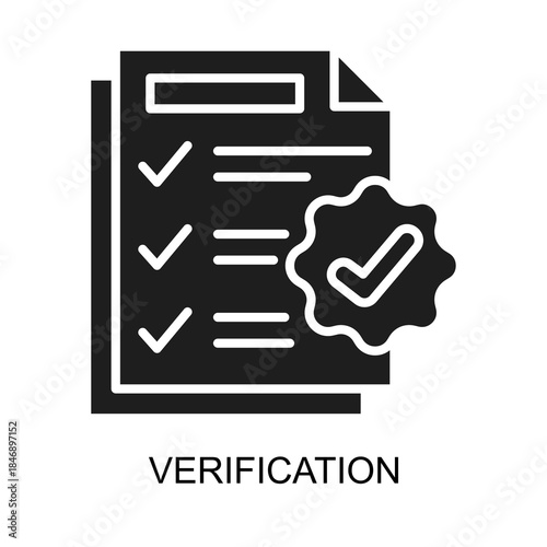Verification icon glyph vector illustration