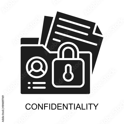 Confidentiality icon glyph vector illustration