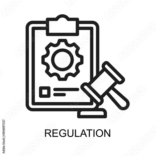Regulation icon line vector illustration