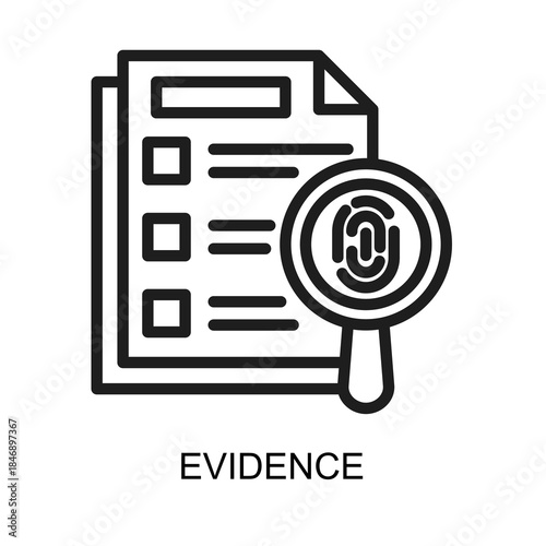Evidence icon line vector illustration