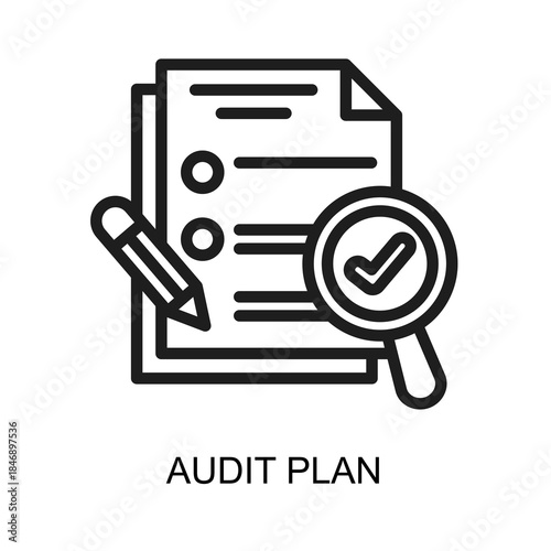 Audit Plan icon line vector illustration