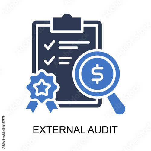 External Audit icon solid vector illustration