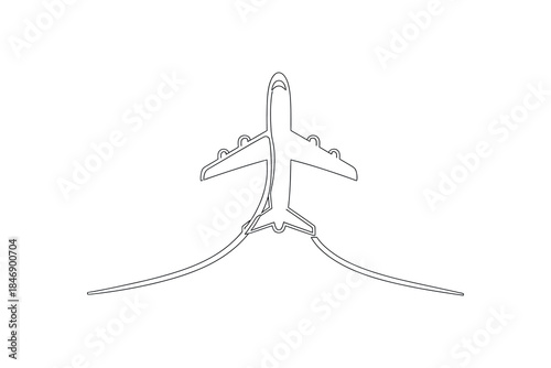 Airplane Flying Overhead Illustration
