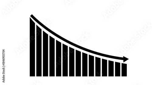 Animated down graph animation on transparent background. business down graph with arrow , losses failure due to economic crisis concept