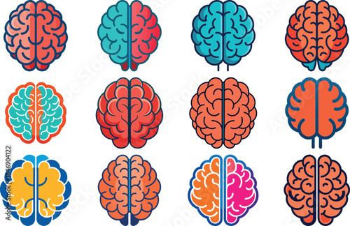 Human Anatomy Icon Set Featuring Heart, Liver, Kidney, Lungs, Intestine, Digestive System, Muscular System, Nervous System and Internal Organs – Flat Medical Vector Illustration for Healthcare, Educat