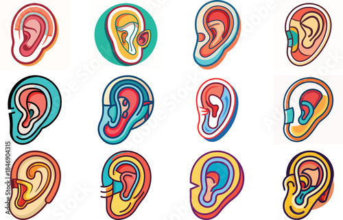 Human Anatomy Icon Set Featuring Heart, Liver, Kidney, Lungs, Intestine, Digestive System, Muscular System, Nervous System and Internal Organs – Flat Medical Vector Illustration for Healthcare, Educat