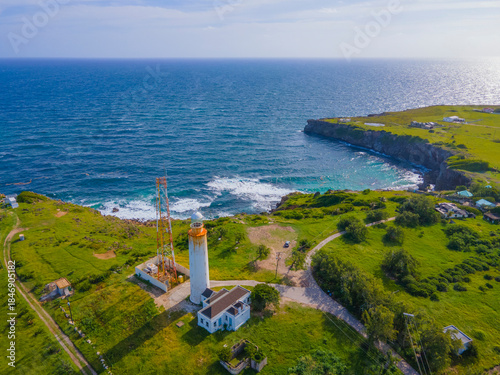 Εκτύπωση καμβά Ragged Point Lighthouse aerial view in historic village of Marley Vale, Saint Philip, Barbados