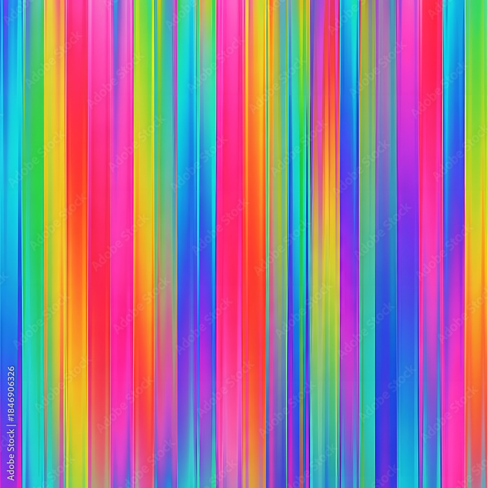 Obraz premium Rayas verticales arcoíris intensas con colores vivos y energía festiva, fondo abstracto alegre para niños, eventos y creatividad