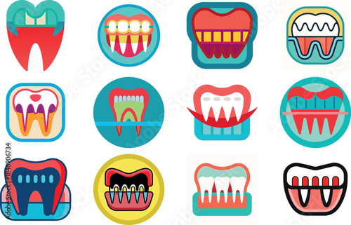 Human Anatomy Icon Set Featuring Heart, Liver, Kidney, Lungs, Intestine, Digestive System, Muscular System, Nervous System and Internal Organs – Flat Medical Vector Illustration for Healthcare, Educat