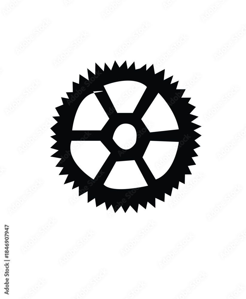 Obraz premium gear wheel vector white and black