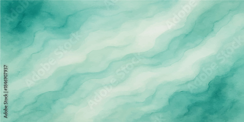 An abstract summer nature texture features a clear blue sky background with white clouds reflecting on the wavy surface of wet blue water in a swimming pool or ocean