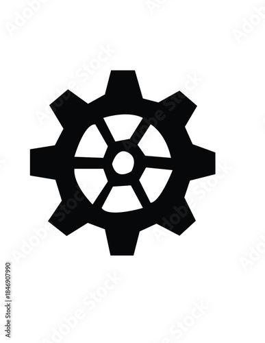 gear wheel vector icon black