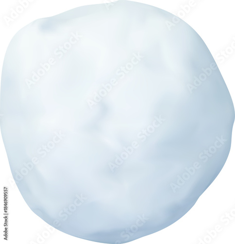 Snowball forming a classic winter white sphere